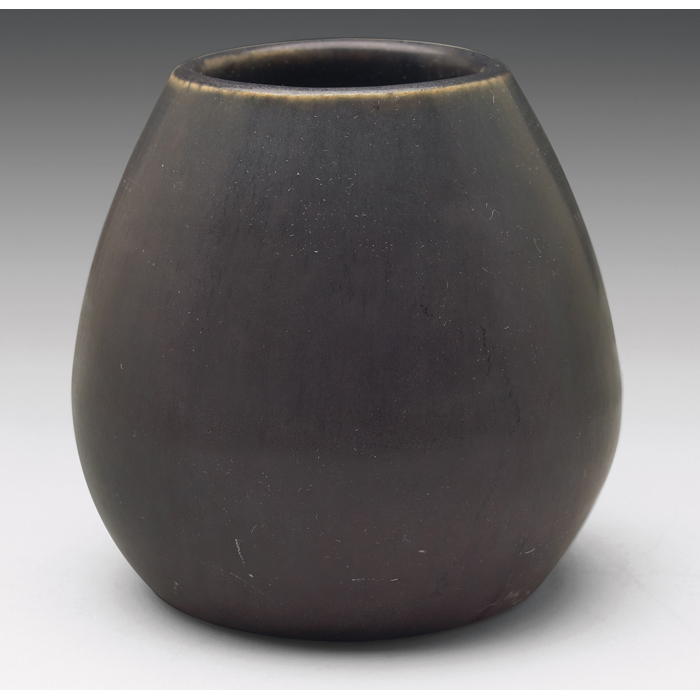 Appraisal: Arequipa vase bulbous shape coveredwith a mottled gray matte glaze