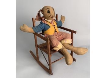 Appraisal: A vintage boot button eyed rabbit properly dressed in waistcoat