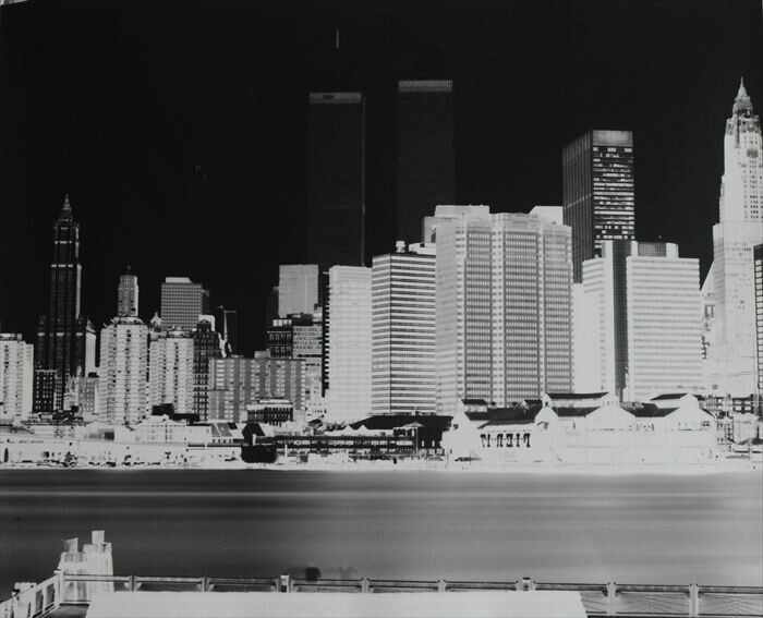 Appraisal: VERA LUTTER b NEW YORK SKYLINE WITH TWIN TOWERS Black