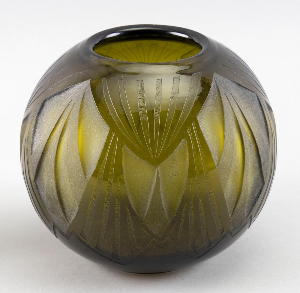 Appraisal: LEGRAS ART DECO GLASS VASE CIRCA HEIGHT DIAMETER LEGRAS ART