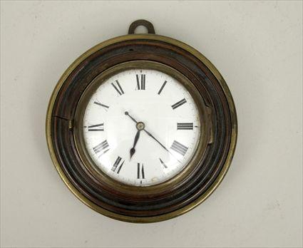 Appraisal: Directoire-Style Brass-Mounted Mahogany Clock in diam