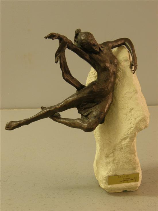 Appraisal: th century bronze figure of a dancer mounted on white