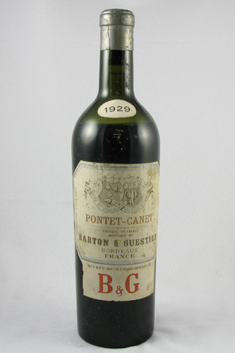 Appraisal: BOTTLE PONTET-CANET FRENCH BORDEAUX WINE dated aged in wood for