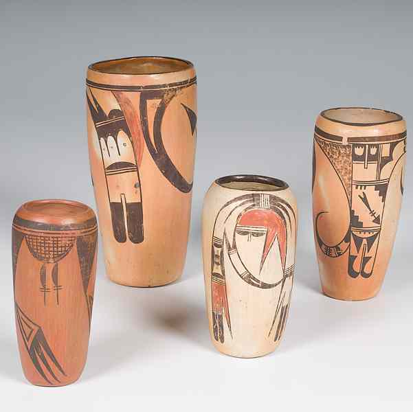 Appraisal: Hopi Cylindrical Vases lot of set of graduated cylindrical vases