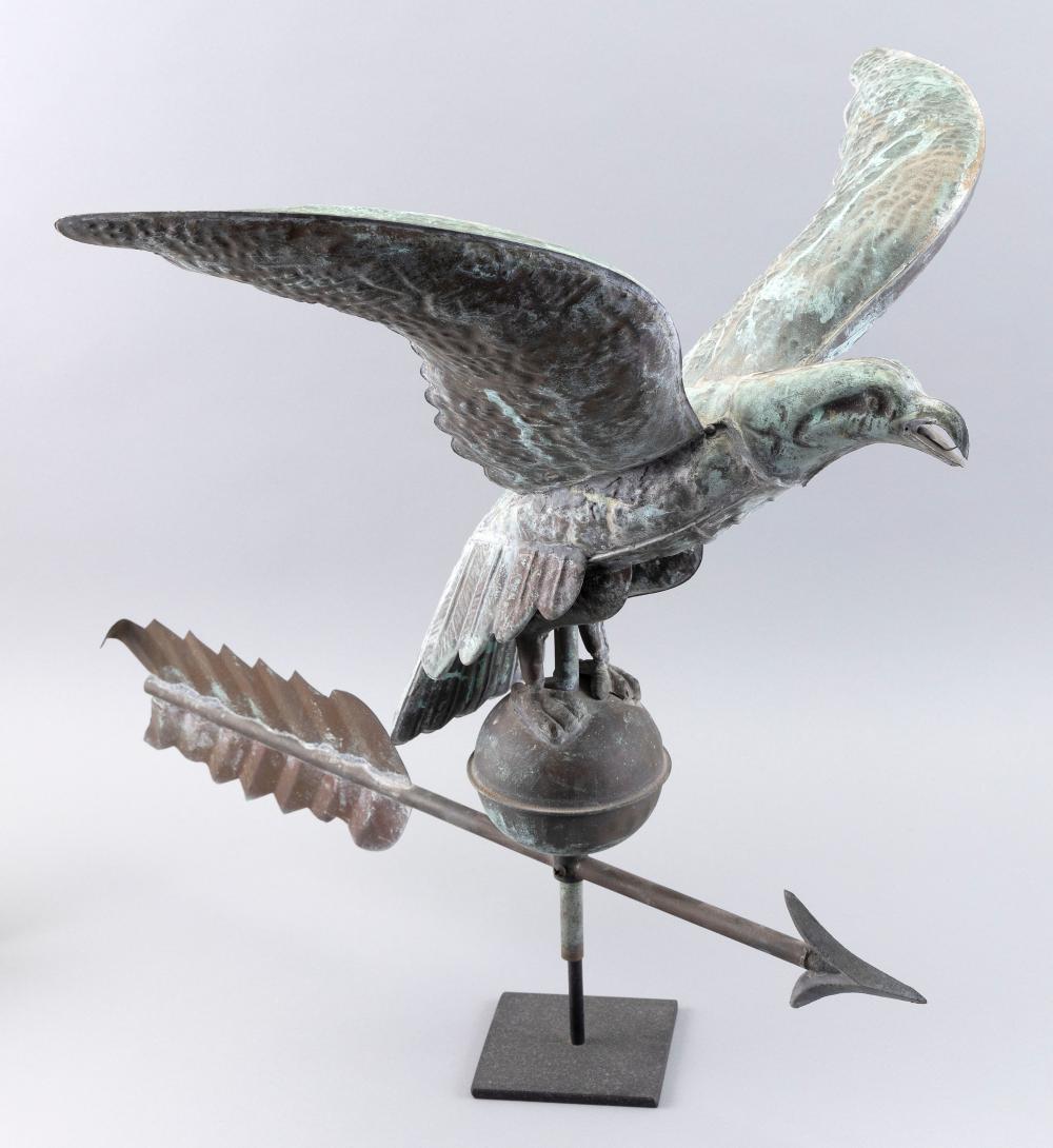 Appraisal: COPPER FULL-BODY EAGLE WEATHER VANE TH CENTURY HEIGHT WIDTH LENGTH