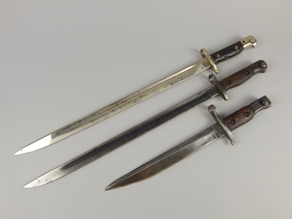 Appraisal: Three early thC bayonets one dated Provenance Butterfields Thoresby Park