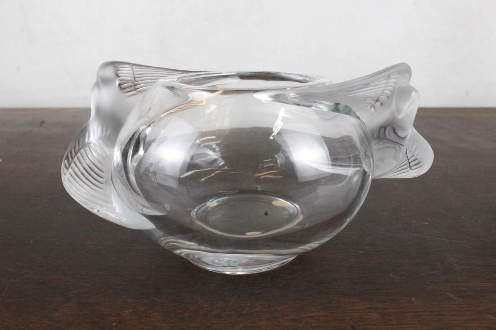 Appraisal: LALIQUE ADELAIDE GLASS BOWL the oval clear glass bowl with