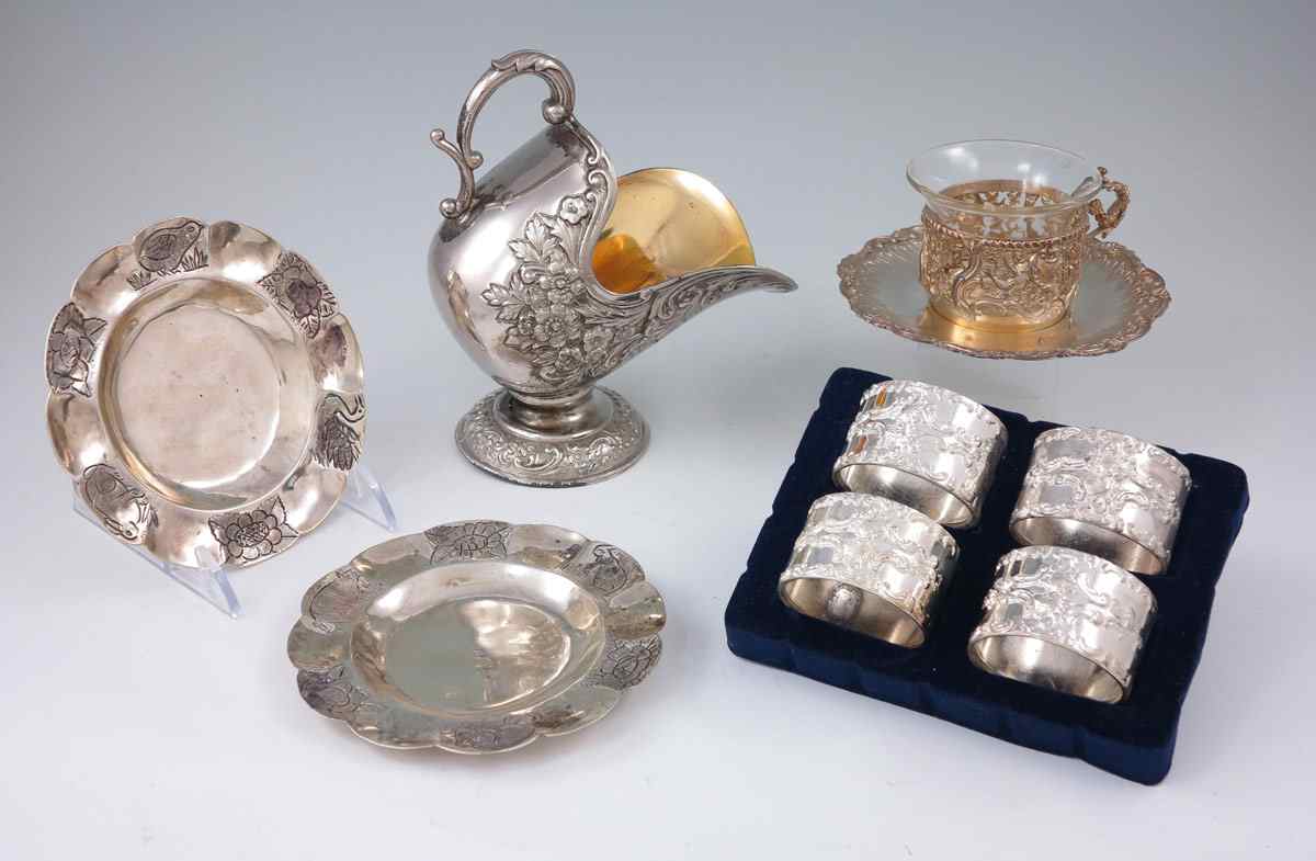 Appraisal: PIECE ESTATE SILVER SILVERPLATE pieces total to include Pair Sanborn