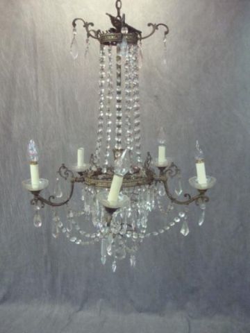 Appraisal: Gilt metal crystal dining room chandelier Property from New York