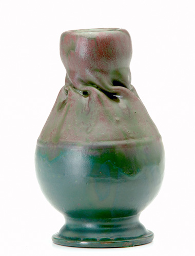 Appraisal: GEORGE OHR Exceptional bulbous vase with closed-in rim and deep