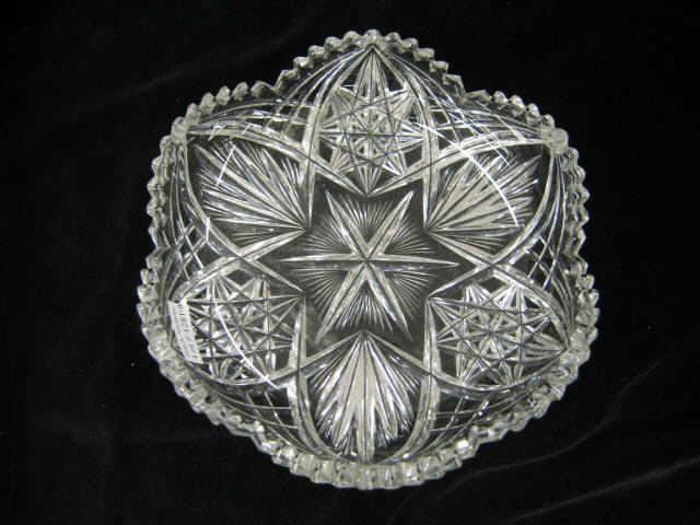 Appraisal: Brilliant Period Cut Glass Dish central star floraform diameter