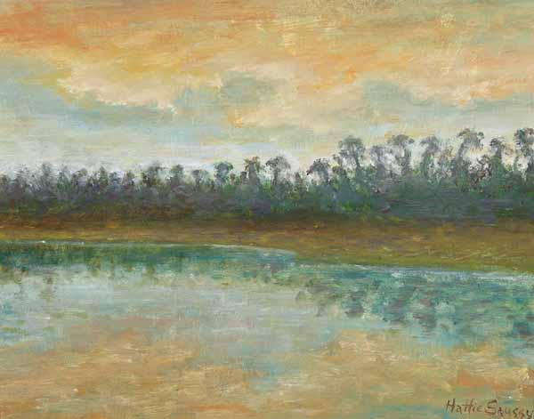 Appraisal: Hattie Saussy American Georgia - Twilight in the Swamp oil