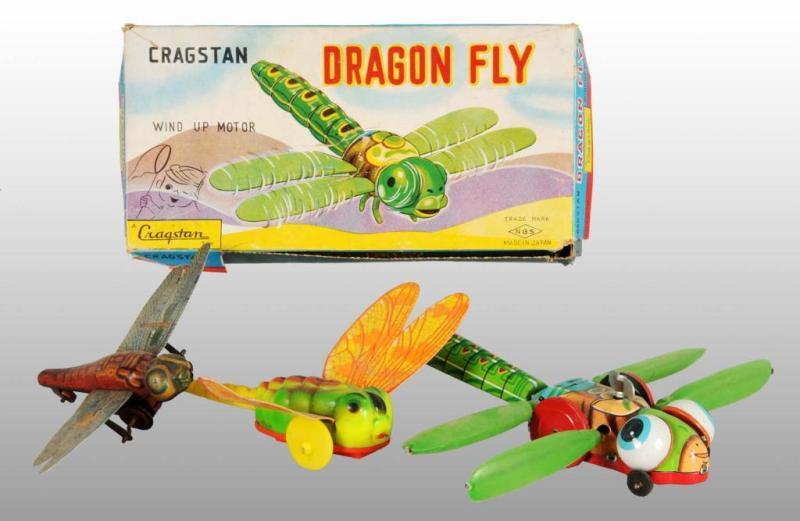 Appraisal: Lot of Dragonfly Wind-Up Friction Toys Description Japanese and Hong