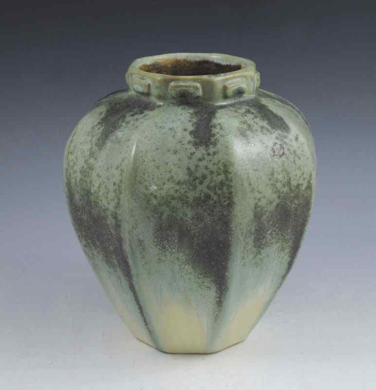 Appraisal: FULPER POTTERY VASE Green drip glaze Fulper stamp on base