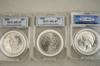 Appraisal: COINS - Lot of three silver dollars QVC MS slabbed