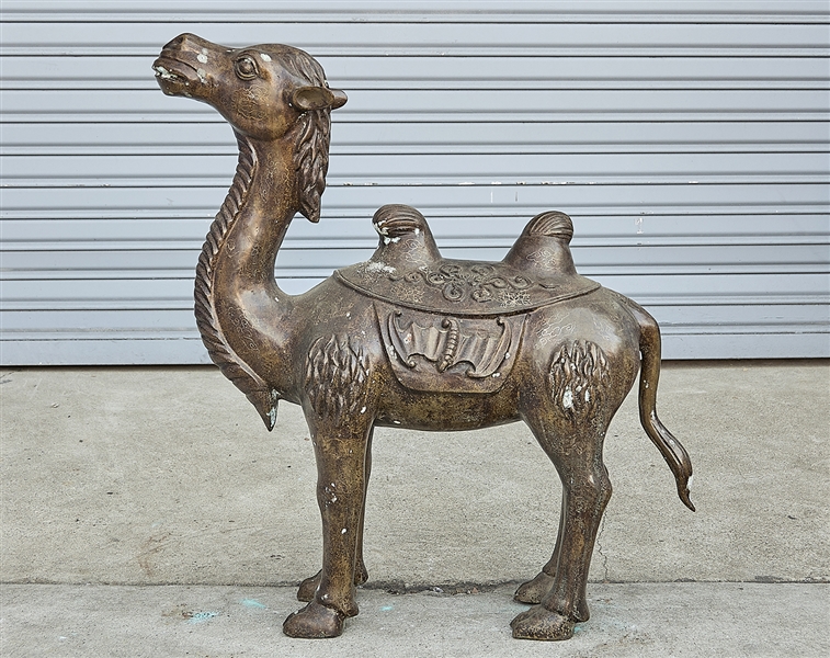 Appraisal: Chinese bronze figure of a camel gilt surface designs Xuande