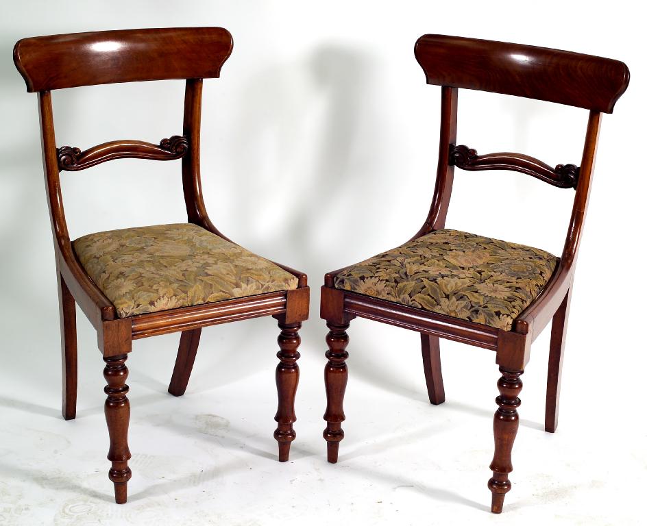 Appraisal: SET OF FOUR WILLIAM IV MAHOGANY DINING CHAIRS each with