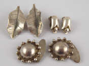 Appraisal: A mixed lot comprising a pair of naturalistic earrings marked