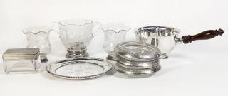 Appraisal: American and English sterling and glass items lot of American