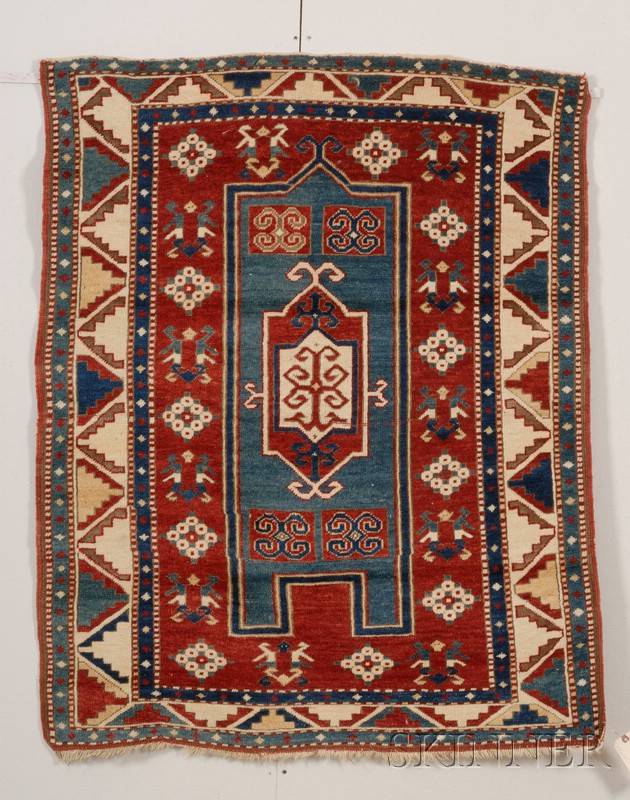 Appraisal: Fachralo Kazak Prayer Rug Southwest Caucasus last quarter th century