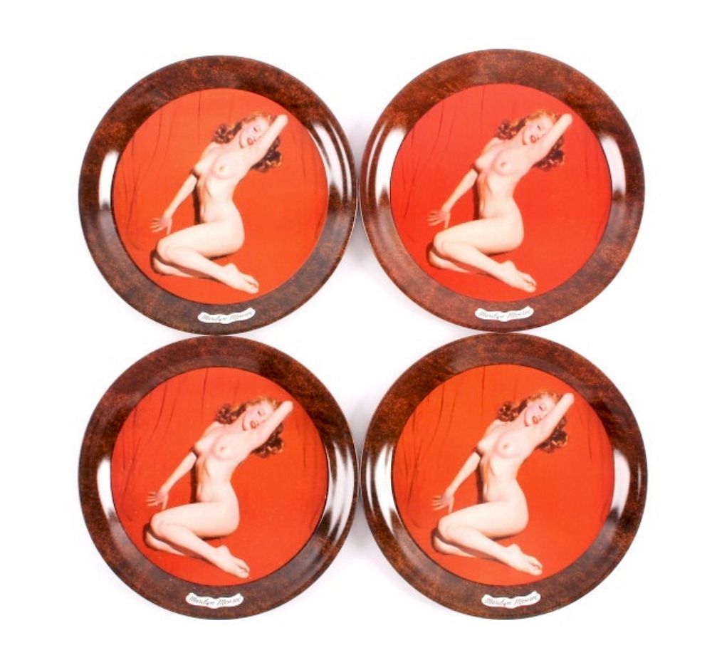 Appraisal: 's Marilyn Monroe Nude Tip Tray Collection This is a