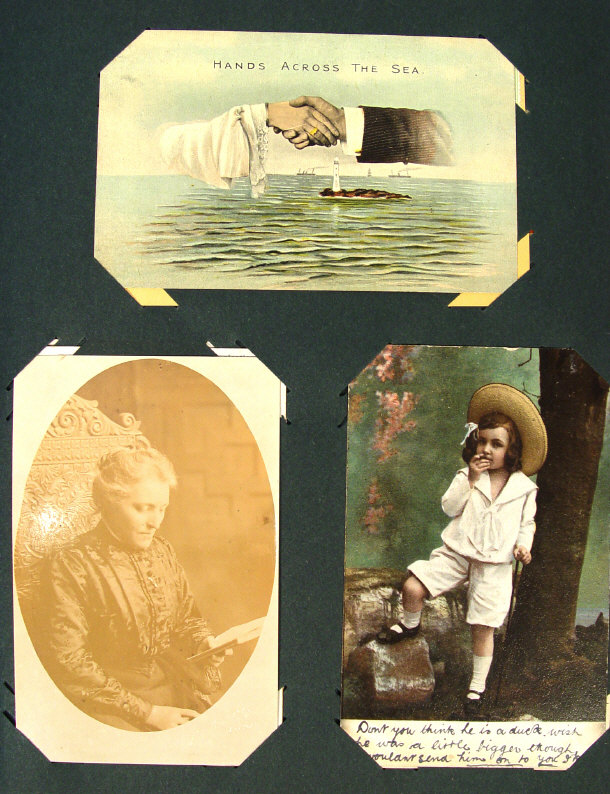 Appraisal: Edwardian album of mixed postcards including commemorative children comical views