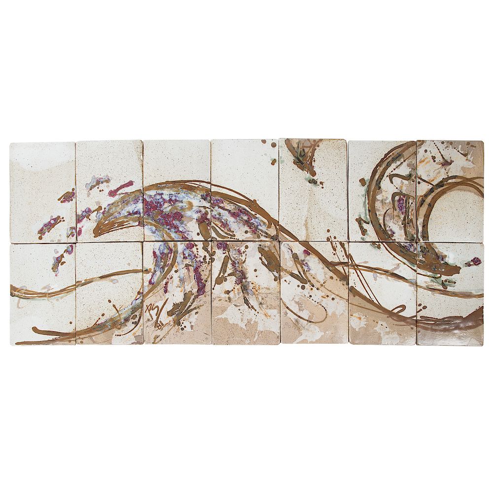 Appraisal: Peter Shrope Harmonic Motion Stoneware Wall Mural Peter Shrope Adirondack