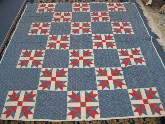 Appraisal: Handmade Quilt printed Chintz Stardesign '' x '' unused