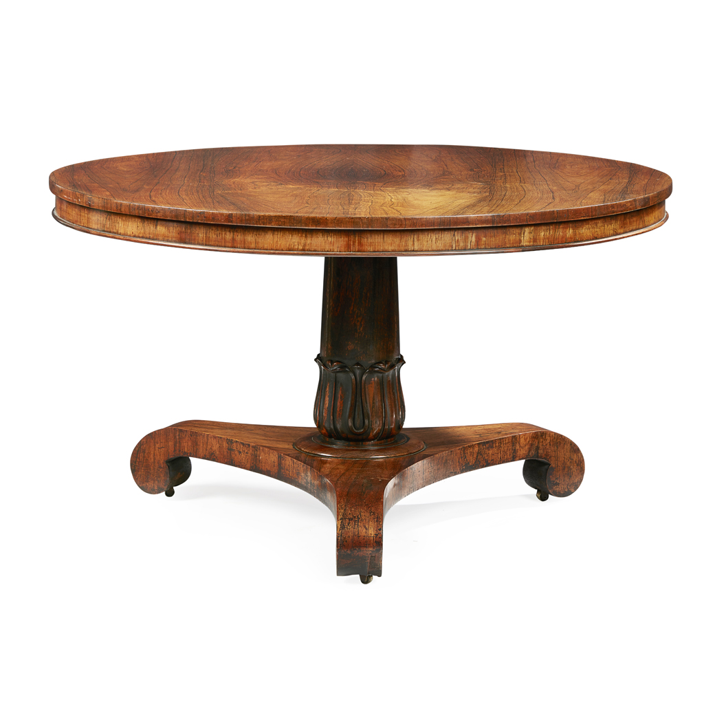 Appraisal: WILLIAM IV ROSEWOOD BREAKFAST TABLE EARLY TH CENTURY the circular