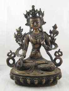 Appraisal: A bronze Tibetan deity circa approx cm high