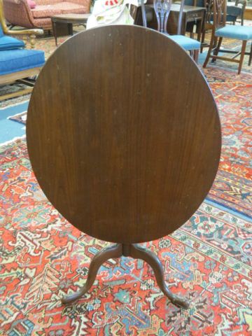 Appraisal: Hitchcock Tilt Top Table tri-footed monkey paw feet oval top