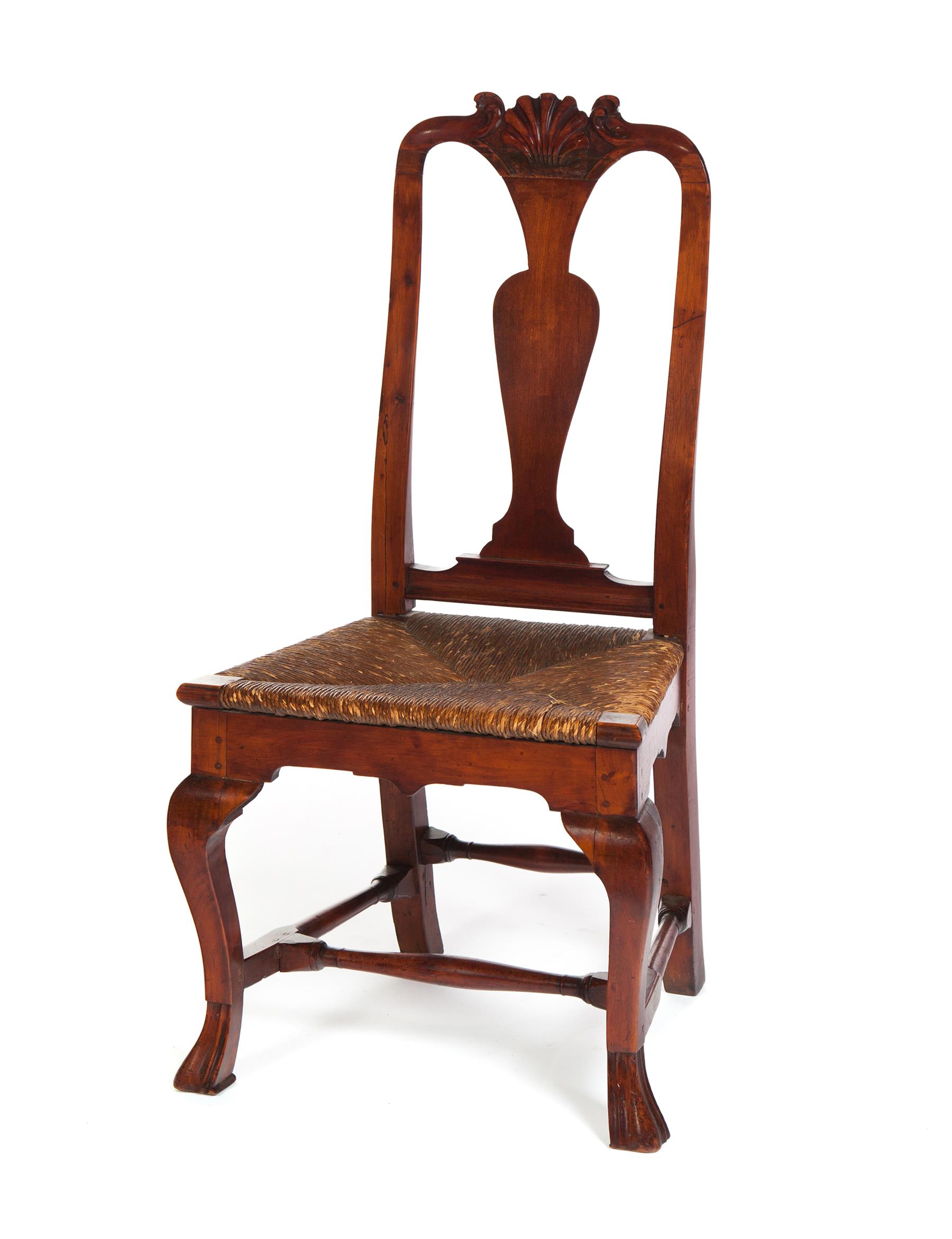 Appraisal: AMERICAN QUEEN ANNE SIDE CHAIR Mid th century mixed woods