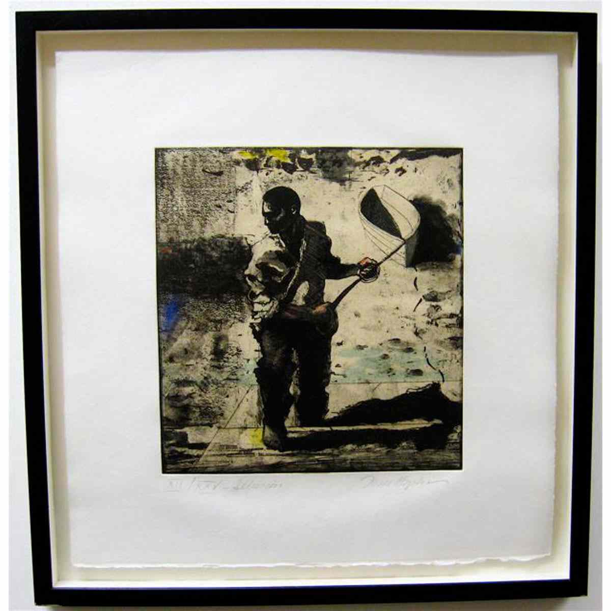 Appraisal: TOM HOPKINS CANADIAN ILLUSION ETCHING WITH HAND COLOURING TITLED AND