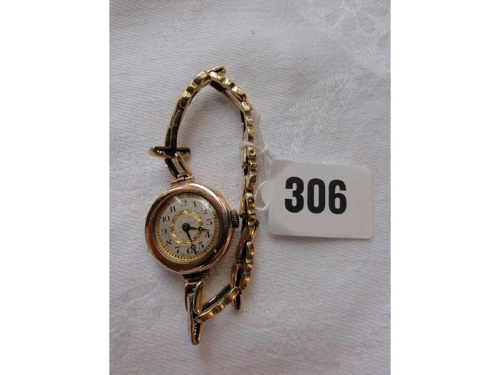 Appraisal: A ct gold ladies wristwatch with expanding strap