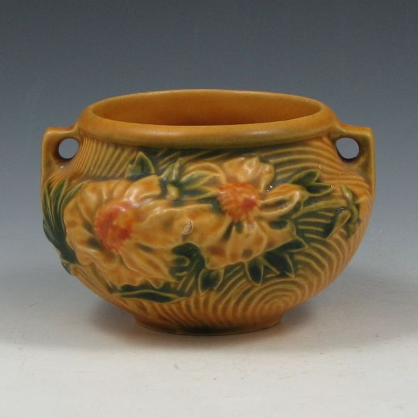 Appraisal: Roseville yellow Peony jardiniere Marked Roseville USA - There is