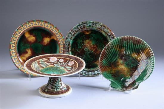 Appraisal: COLLECTION OF ENGLISH MAJOLICA early th century Including nine Wedgwood