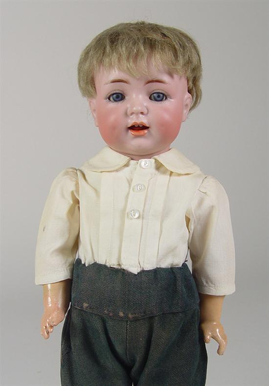 Appraisal: German K R Toddler Boy Doll Pale bisque head Open