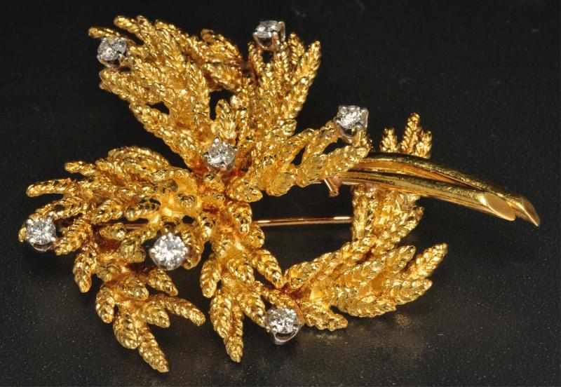 Appraisal: K Y Gold Diamond Pin Description Diamonds ctw Weight dwt