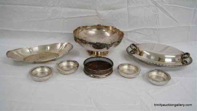 Appraisal: Group of Vintage Silverplate Serving PiecesFrom the estate is a