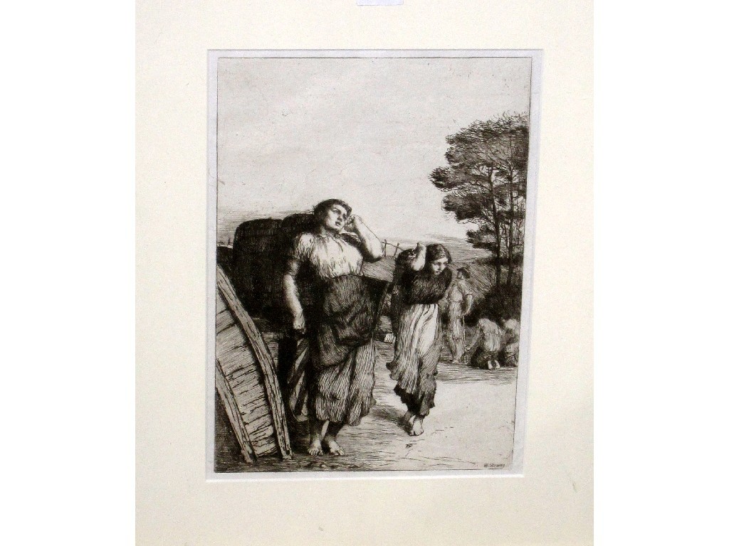 Appraisal: WILLIAM STRANG RA RE RP Etching 'Harvesters' signed on the