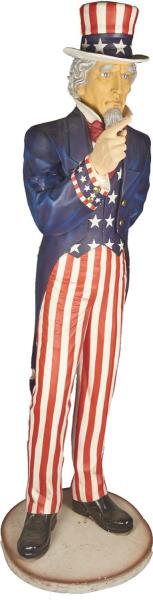 Appraisal: Very Tall Uncle Sam Statue On Base This is a