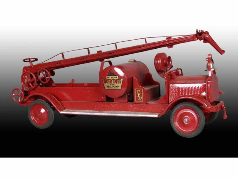 Appraisal: Pressed Steel Keystone Water Tower Fire Truck Toy Description ''