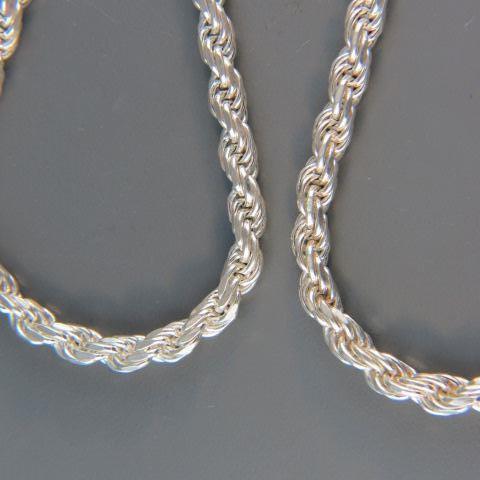 Appraisal: Sterling Silver Rope Chain long