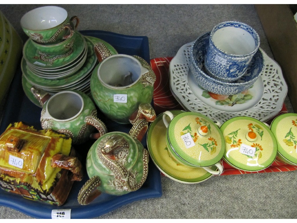 Appraisal: Lot comprising two trays of assorted ceramics - eggshell teawares