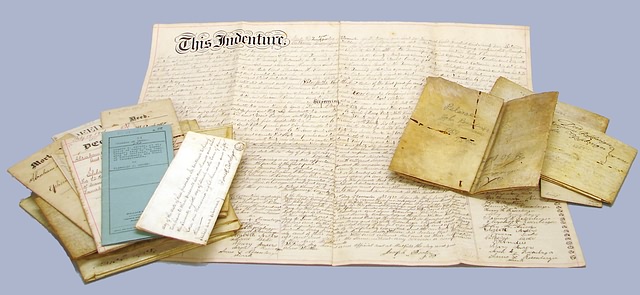 Appraisal: Large archive of land documents deeds and indentures related to