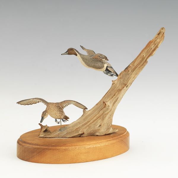 Appraisal: GUSTAV SJOHOLM AMERICAN - x sculpture Pintails Hand carved and