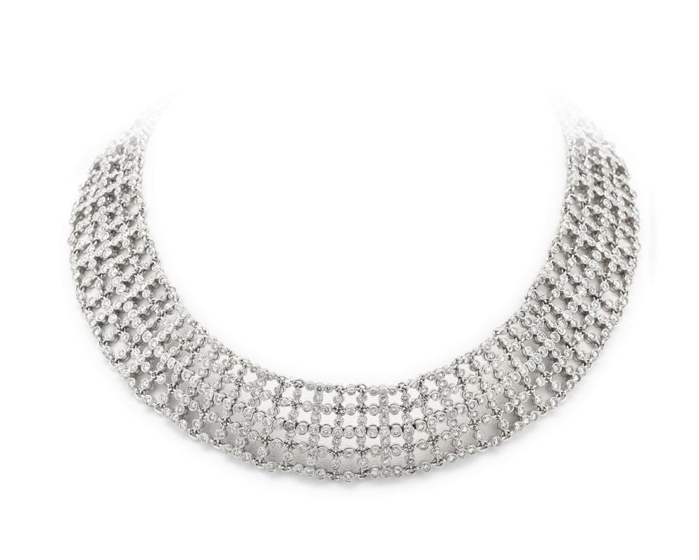 Appraisal: DIAMOND COLLAR NECKLACE DIAMOND COLLAR NECKLACE Containing numerous round brilliant