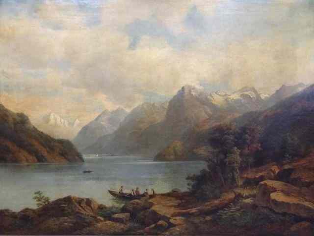 Appraisal: LINDLAR Johann W O C Landscape with Figures Signed lower