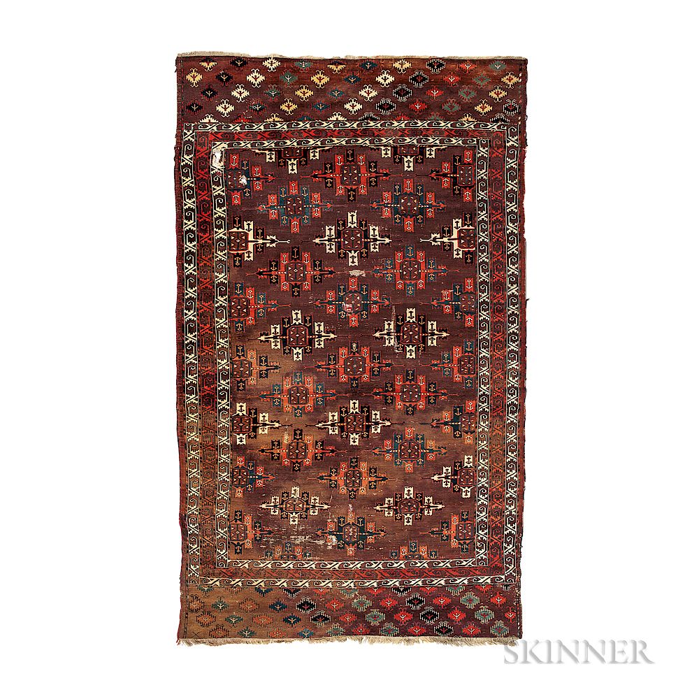 Appraisal: Yomud Kepse-Gul Carpet Yomud Kepse-Gul Carpet Central Asia c ft