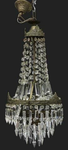 Appraisal: Empire style sac a pearl chandelier mid th c embossed